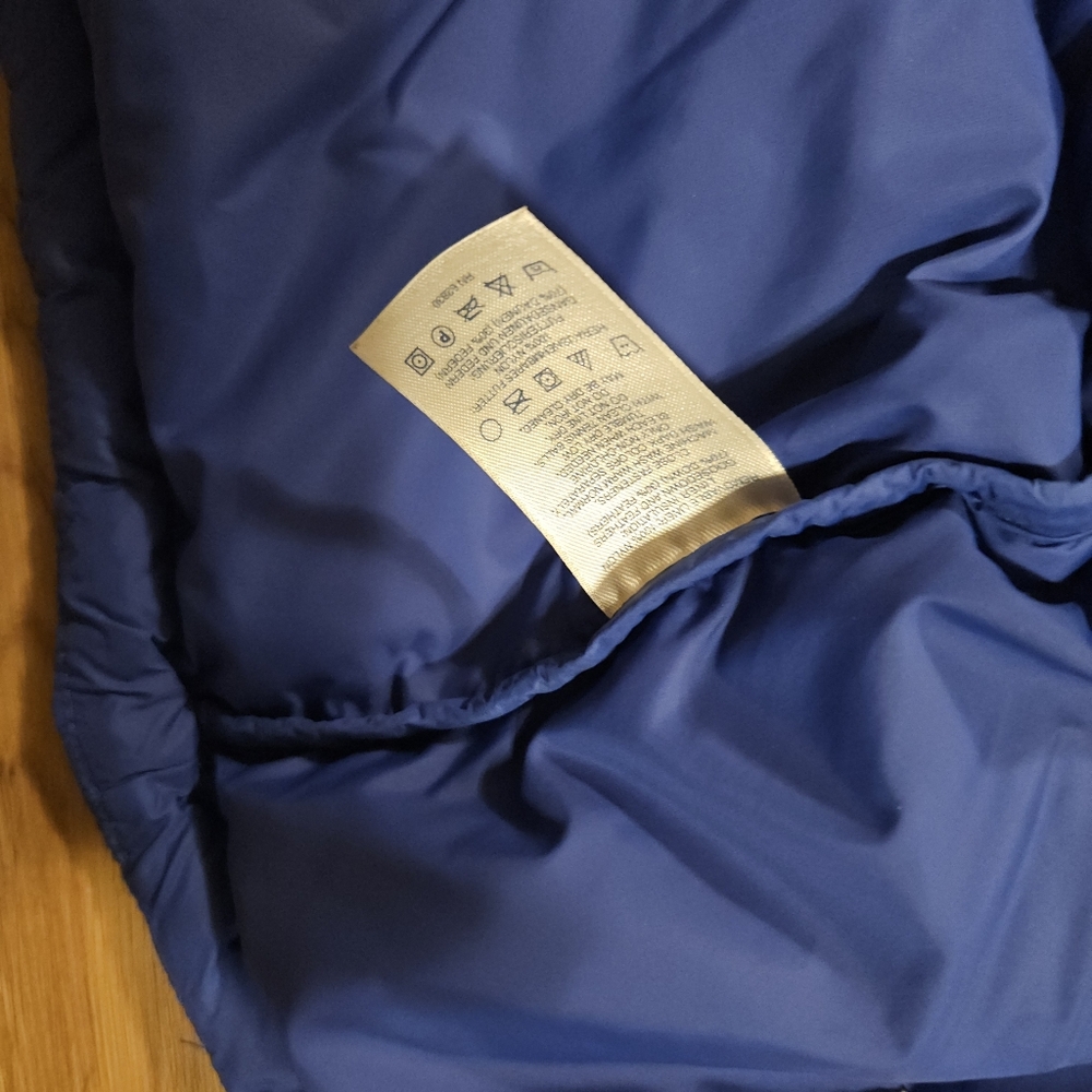 LANDS END 70% DOWN Kids Blue Puffer Winter Coat VEST CONVERTIBLE 14-16 L XL - Picture 5 of 8
